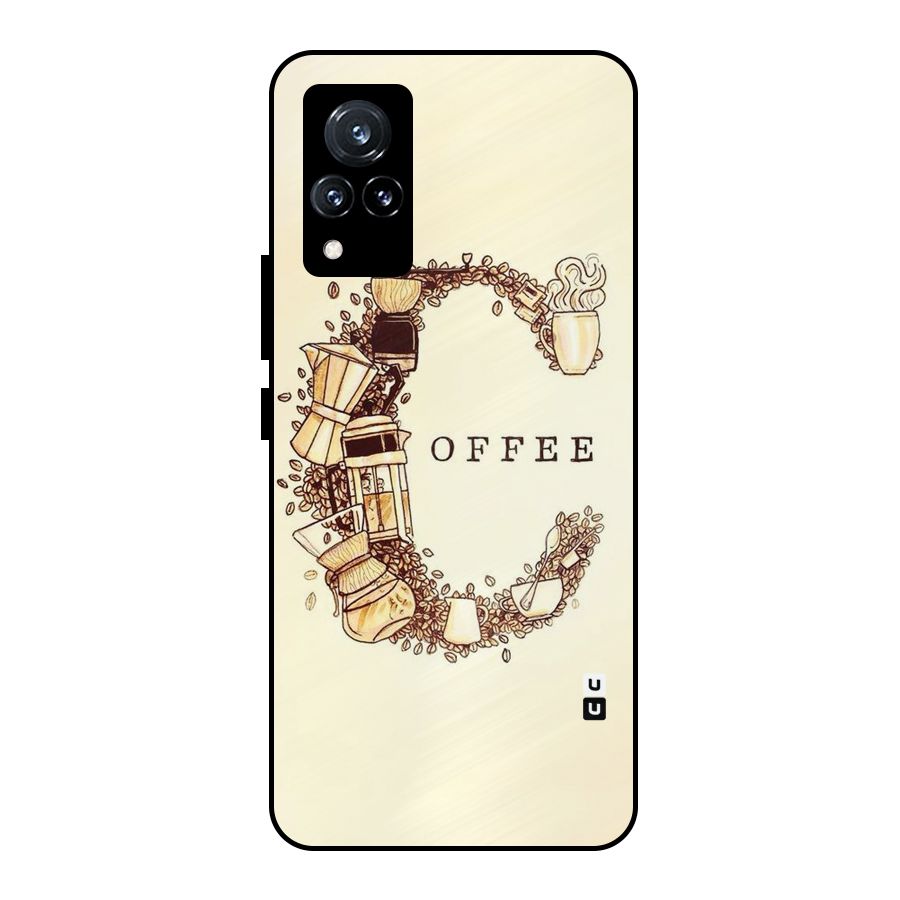 Vintage Coffee Metal Back Case for Vivo V21 5G