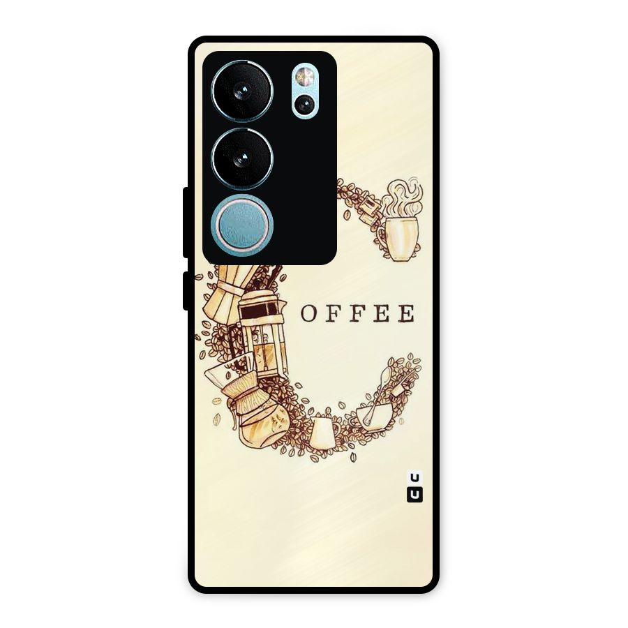 Vintage Coffee Metal Back Case for Vivo V29