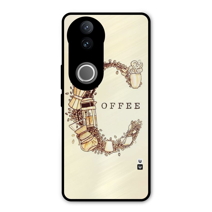 Vintage Coffee Metal Back Case for Vivo V50e