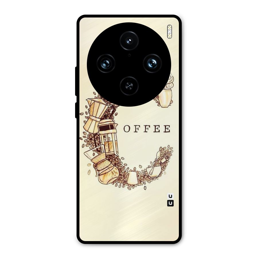 Vintage Coffee Metal Back Case for Vivo X100 Pro