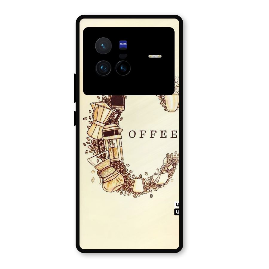 Vintage Coffee Metal Back Case for Vivo X80