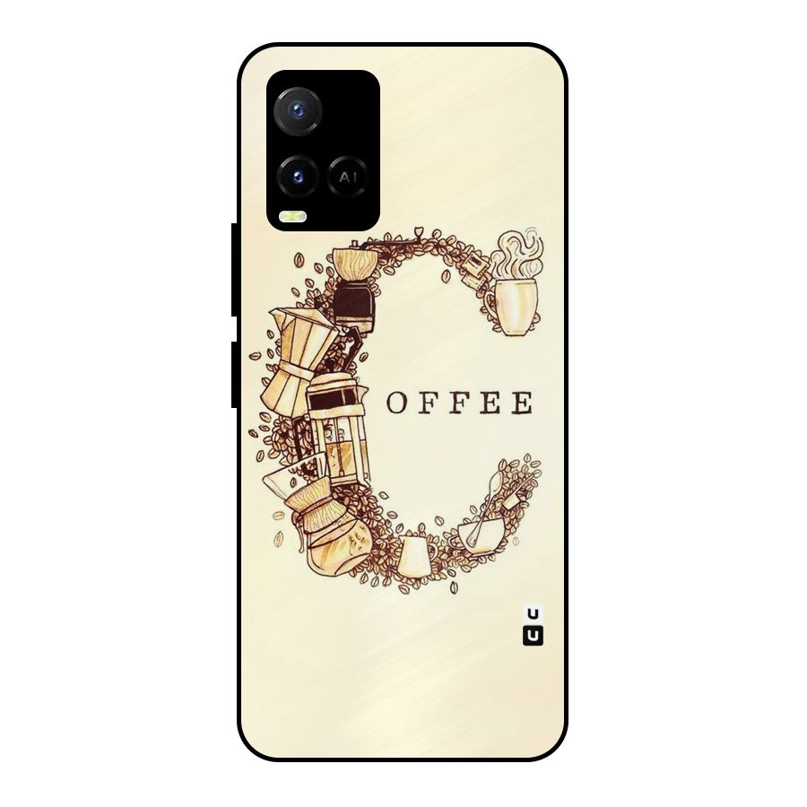 Vintage Coffee Metal Back Case for Vivo Y21A