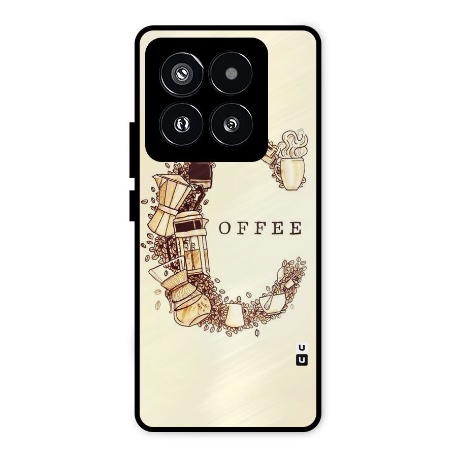 Vintage Coffee Metal Back Case for Xiaomi 14 Pro