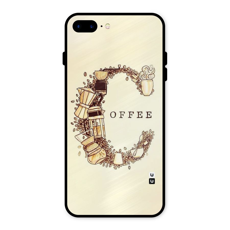 Vintage Coffee Metal Back Case for iPhone 8 Plus