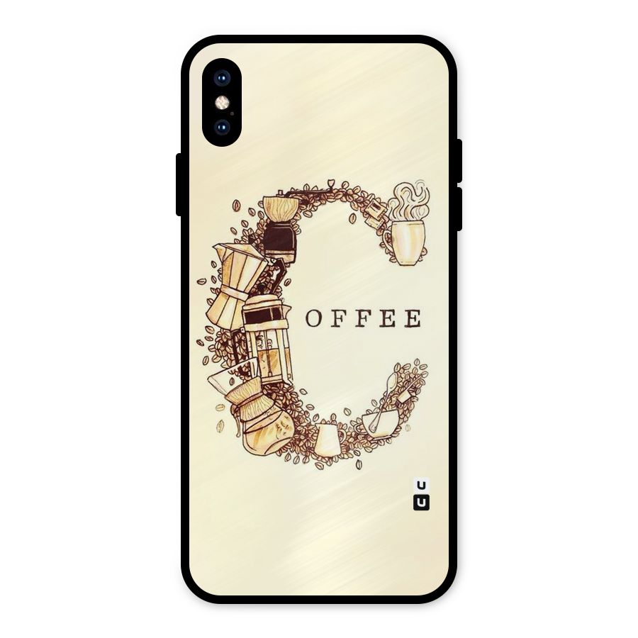 Vintage Coffee Metal Back Case for iPhone XS Max