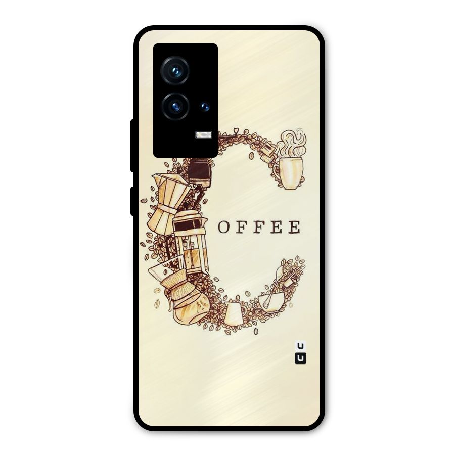 Vintage Coffee Metal Back Case for iQOO 9 5G