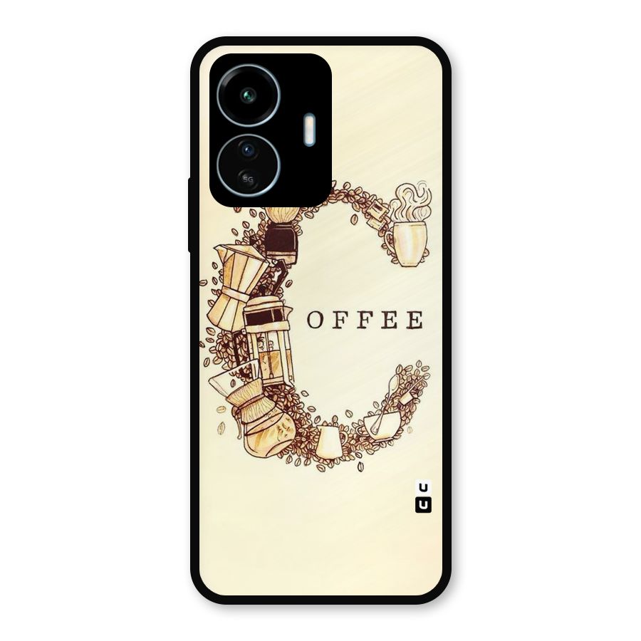 Vintage Coffee Metal Back Case for vivo iQOO Z6 Lite 5G
