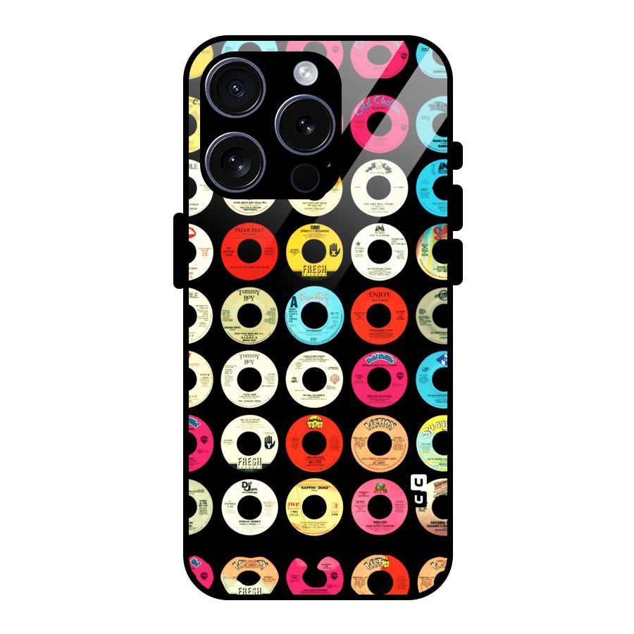 Vintage Collection CDs Glass Back Case for iPhone 15 Pro