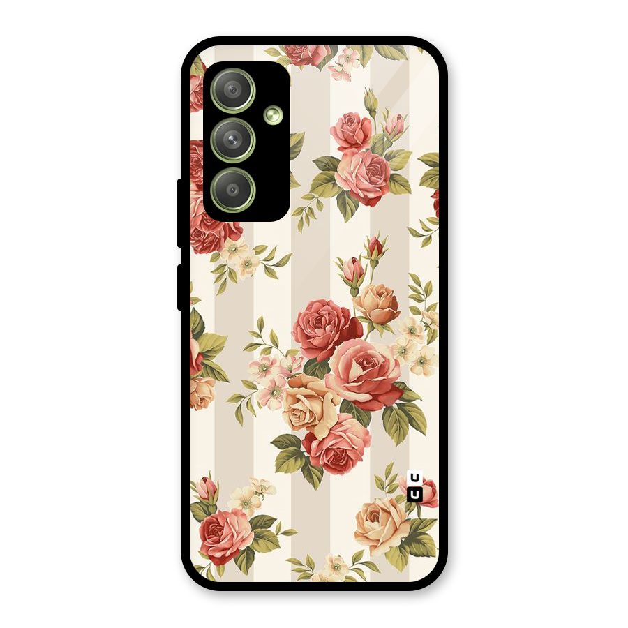 Vintage Color Flowers Glass Back Case for Galaxy A54