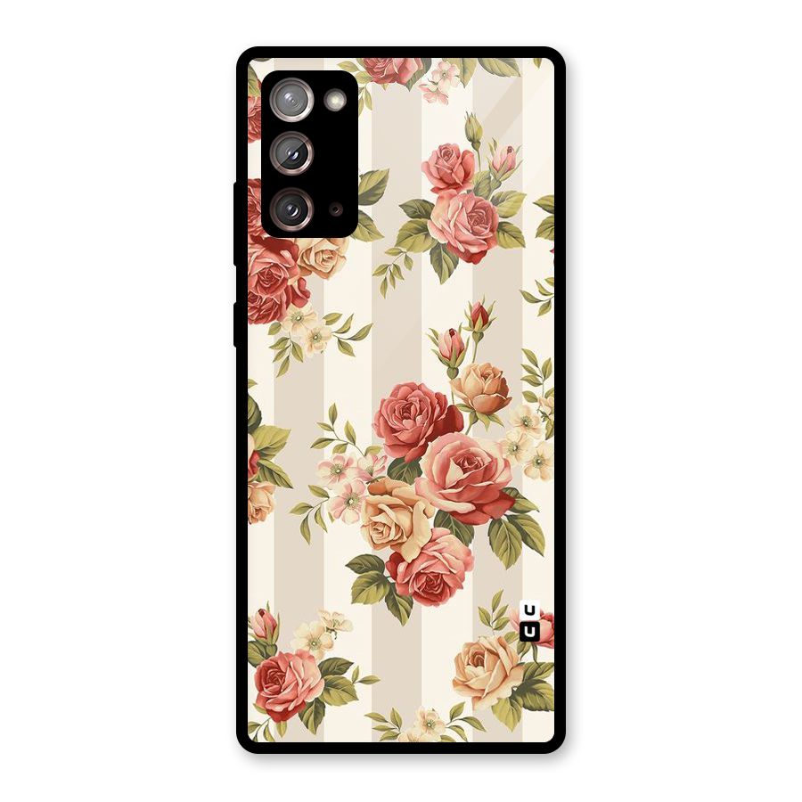 Vintage Color Flowers Glass Back Case for Galaxy Note 20