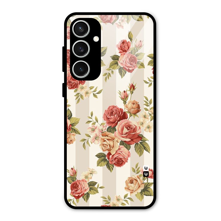 Vintage Color Flowers Glass Back Case for Galaxy S23 FE