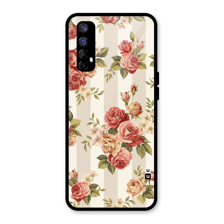 Vintage Color Flowers Glass Back Case for Realme 7
