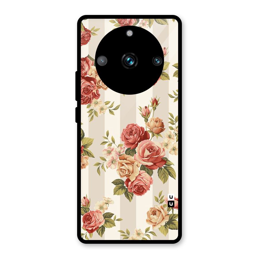 Vintage Color Flowers Glass Back Case for Realme Narzo 60 Pro