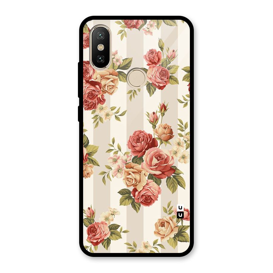 Vintage Color Flowers Glass Back Case for Redmi A2