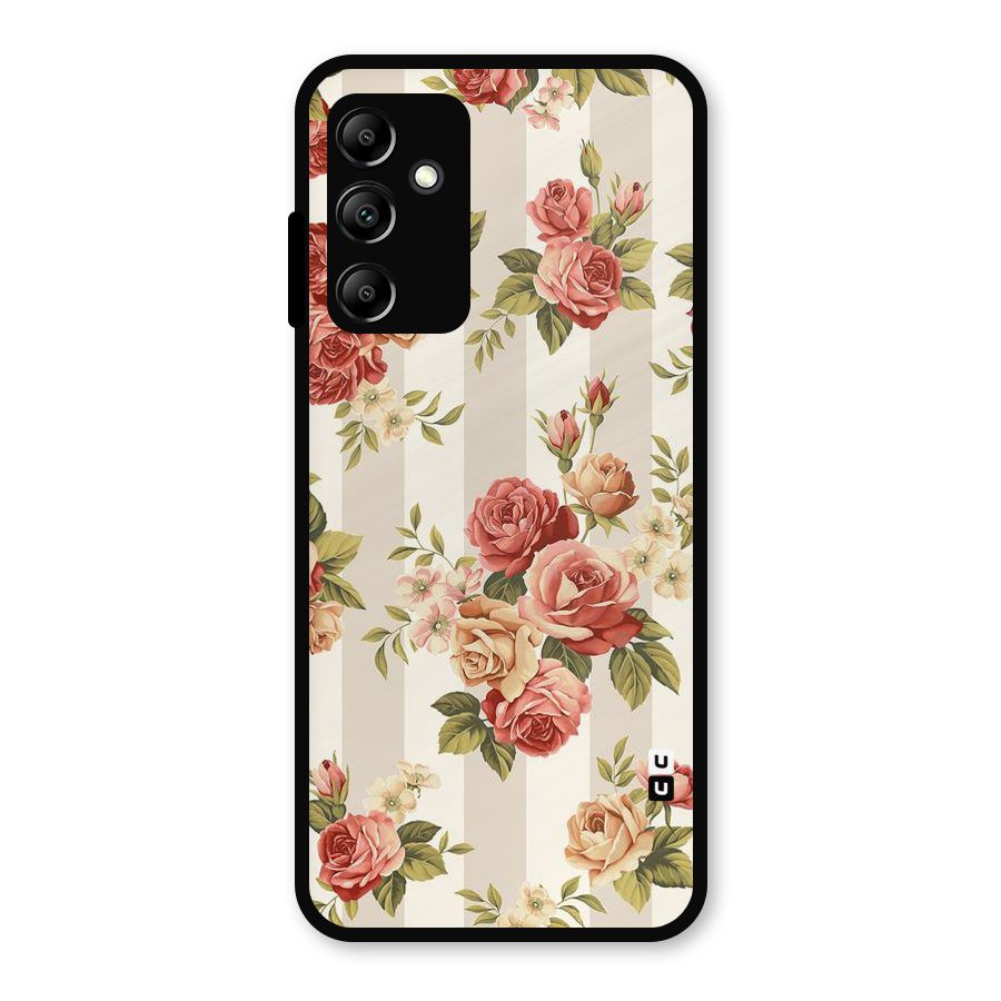 Vintage Color Flowers Metal Back Case for Galaxy A14 5G