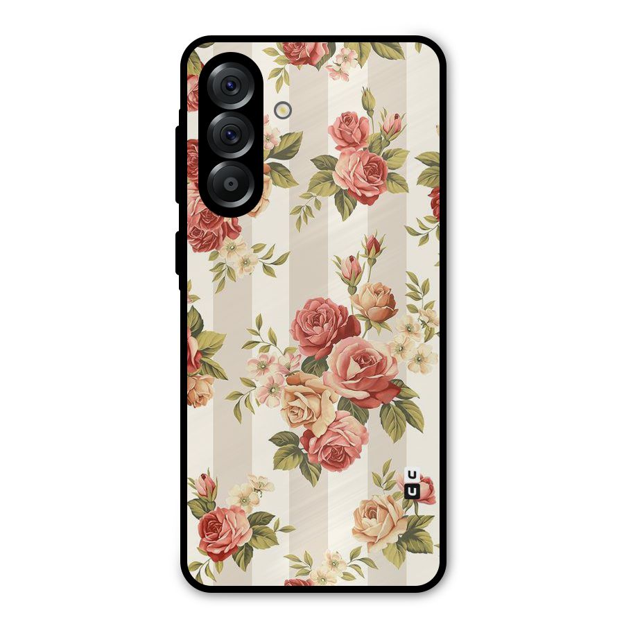 Vintage Color Flowers Metal Back Case for Galaxy A56