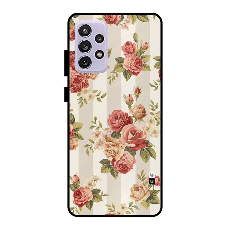 Vintage Color Flowers Metal Back Case for Galaxy A72