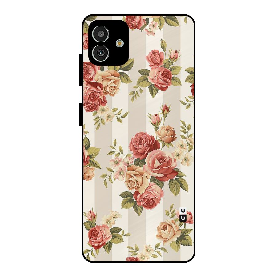Vintage Color Flowers Metal Back Case for Galaxy M13 5G