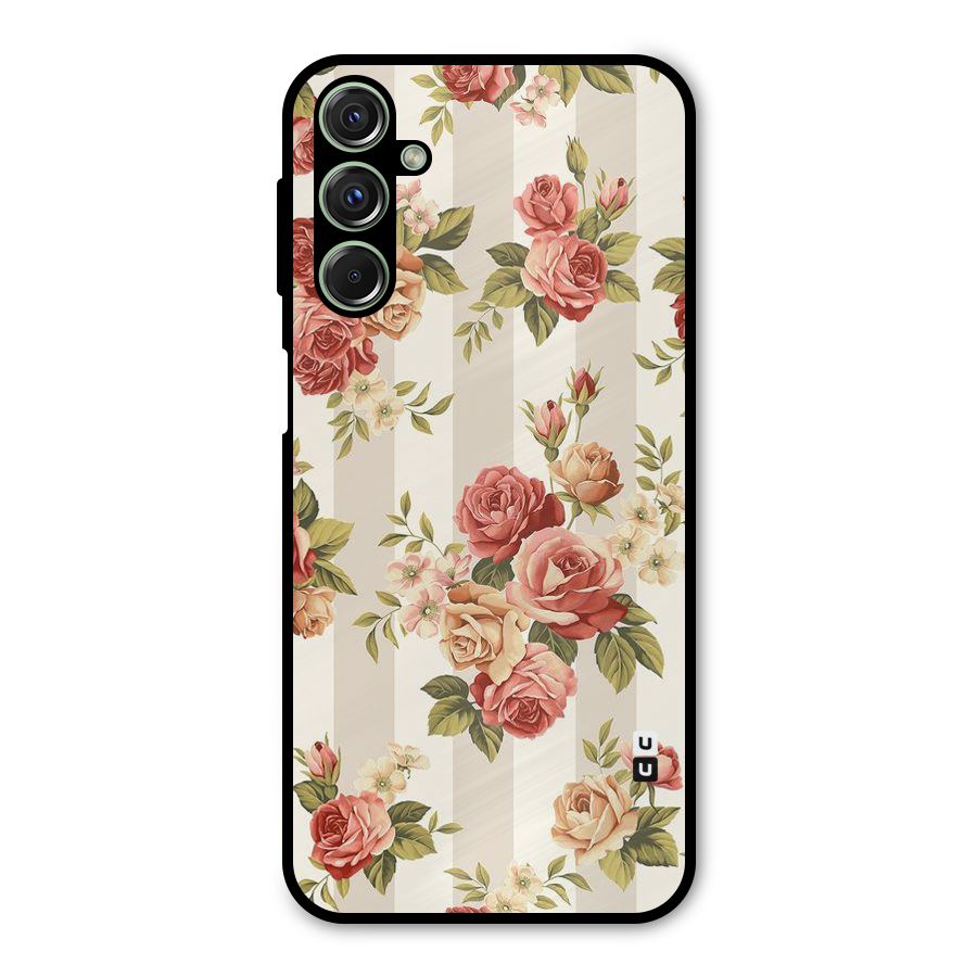Vintage Color Flowers Metal Back Case for Galaxy M34