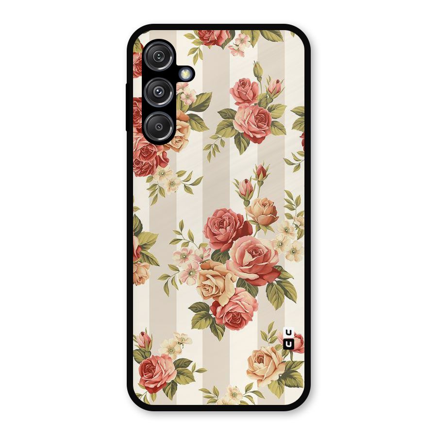 Vintage Color Flowers Metal Back Case for Galaxy M34 5G