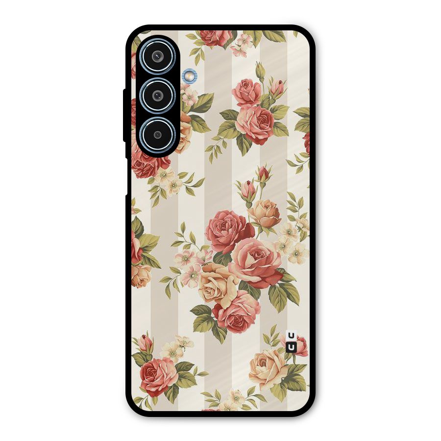 Vintage Color Flowers Metal Back Case for Galaxy M35