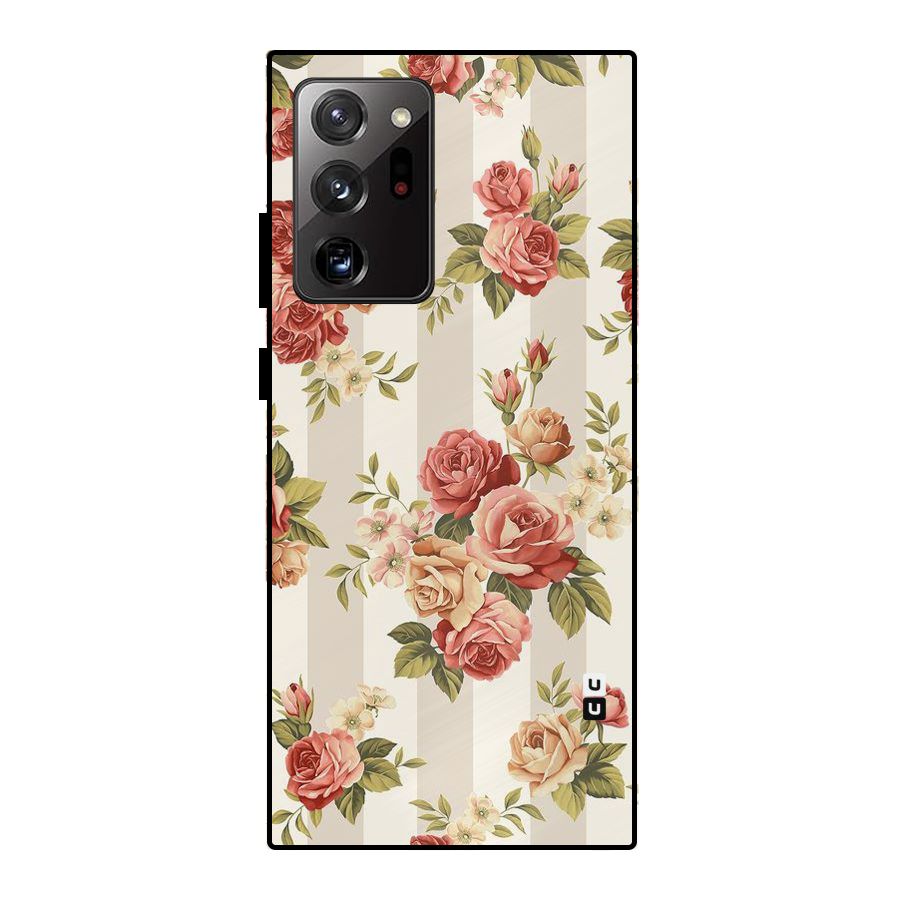 Vintage Color Flowers Metal Back Case for Galaxy Note 20 Ultra