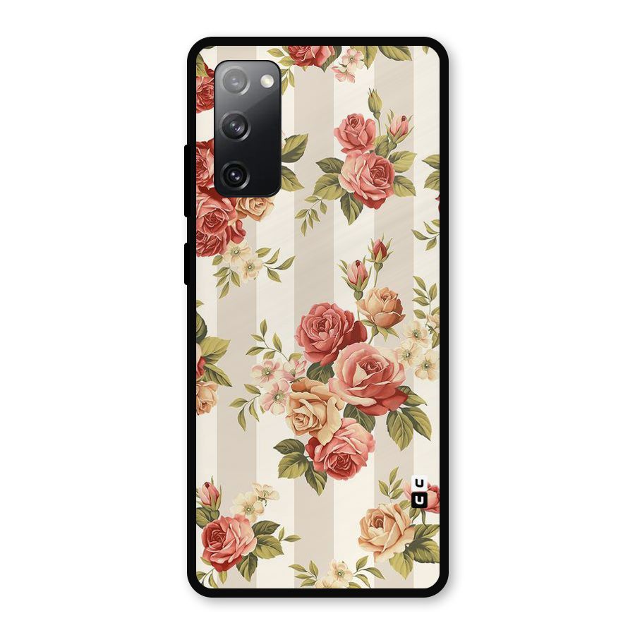 Vintage Color Flowers Metal Back Case for Galaxy S20 FE 5G