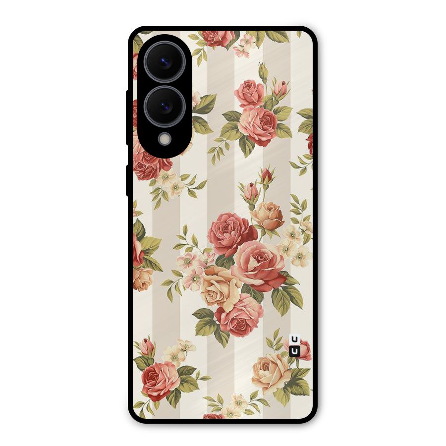 Vintage Color Flowers Metal Back Case for Galaxy S25 Edge