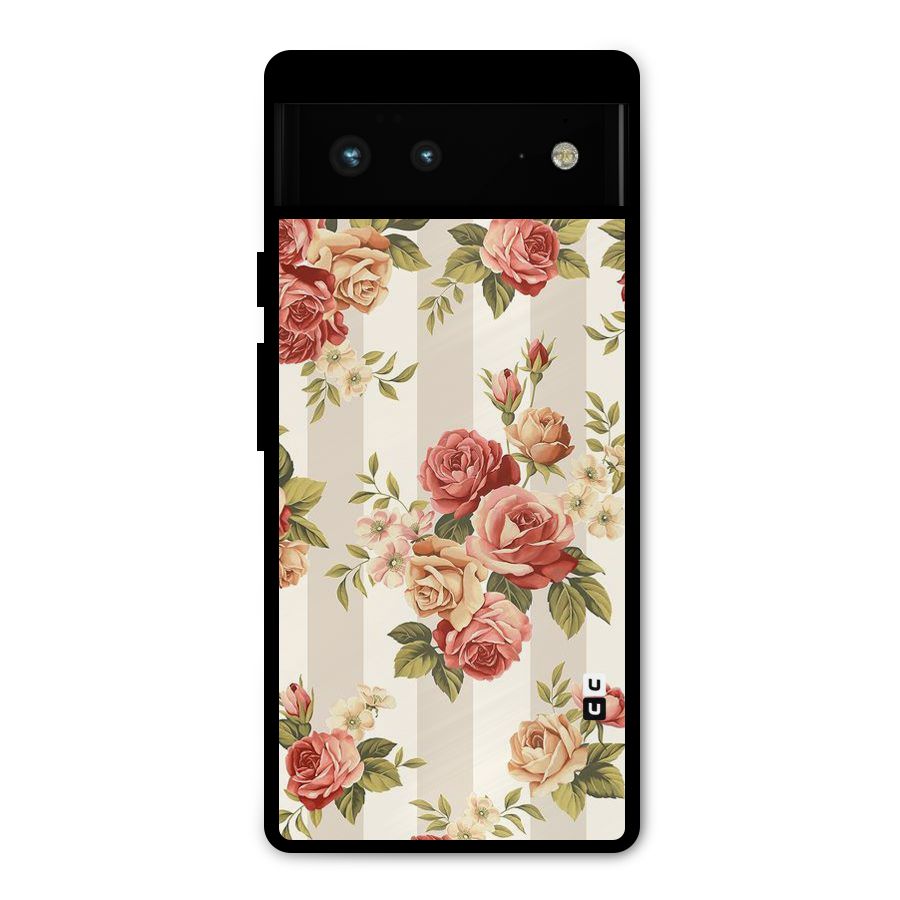 Vintage Color Flowers Metal Back Case for Google Pixel 6