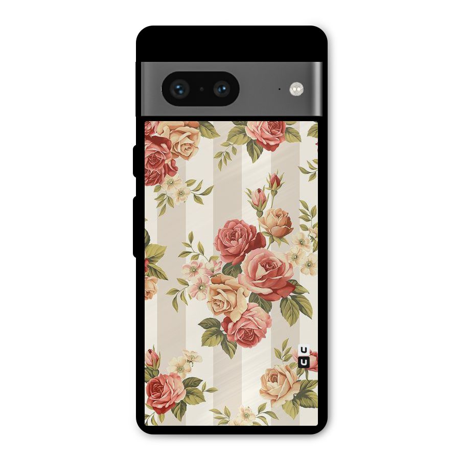 Vintage Color Flowers Metal Back Case for Google Pixel 7
