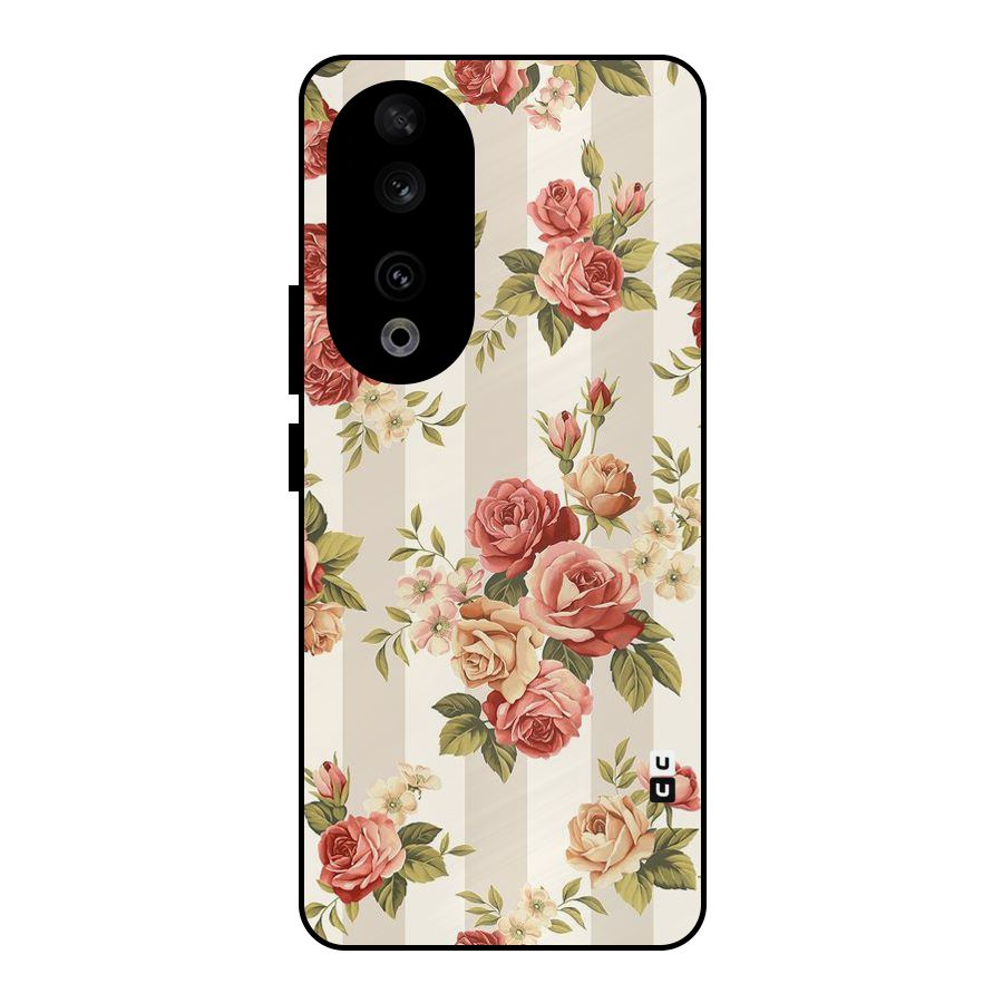 Vintage Color Flowers Metal Back Case for Honor 90