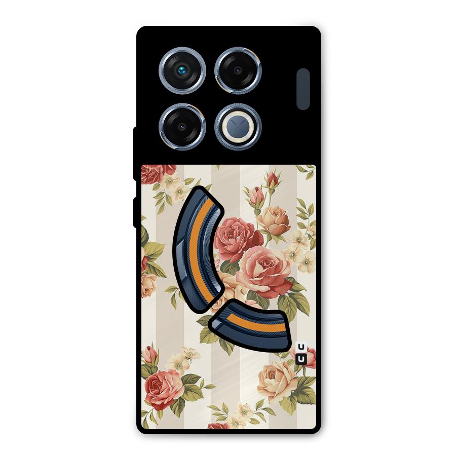 Vintage Color Flowers Metal Back Case for Infinix GT 20 Pro