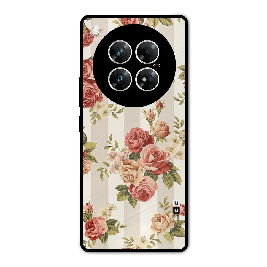 Vintage Color Flowers Metal Back Case for Infinix Zero 40 5G