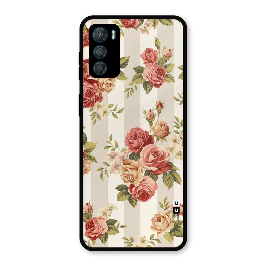 Vintage Color Flowers Metal Back Case for Moto G42