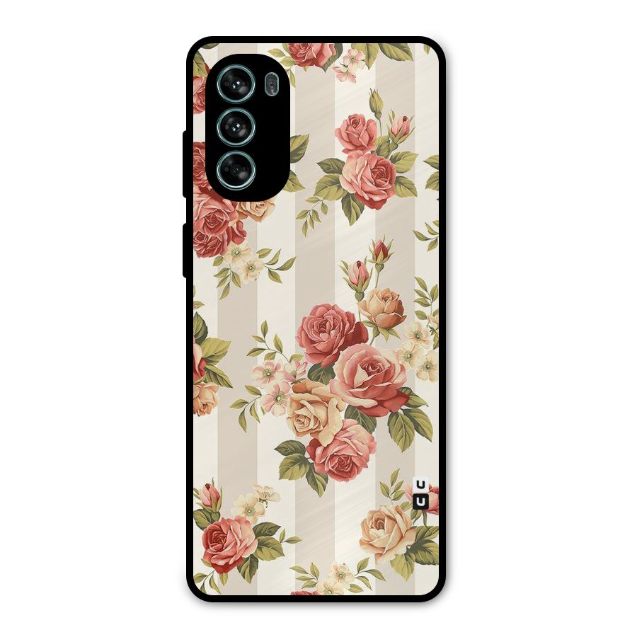 Vintage Color Flowers Metal Back Case for Moto G62