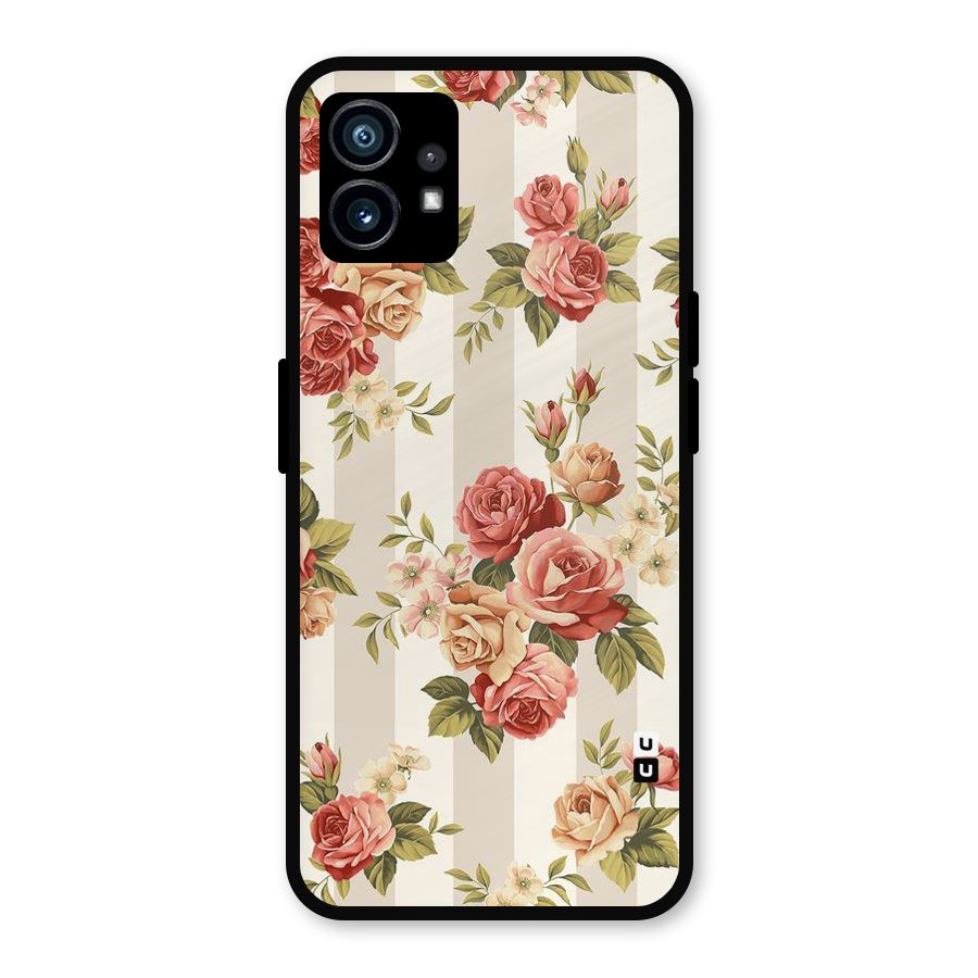Vintage Color Flowers Metal Back Case for Nothing Phone 1