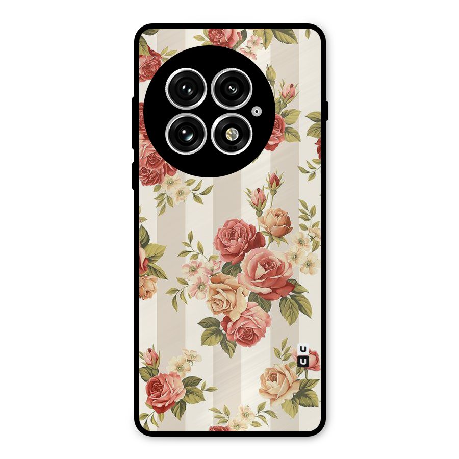 Vintage Color Flowers Metal Back Case for OnePlus 13