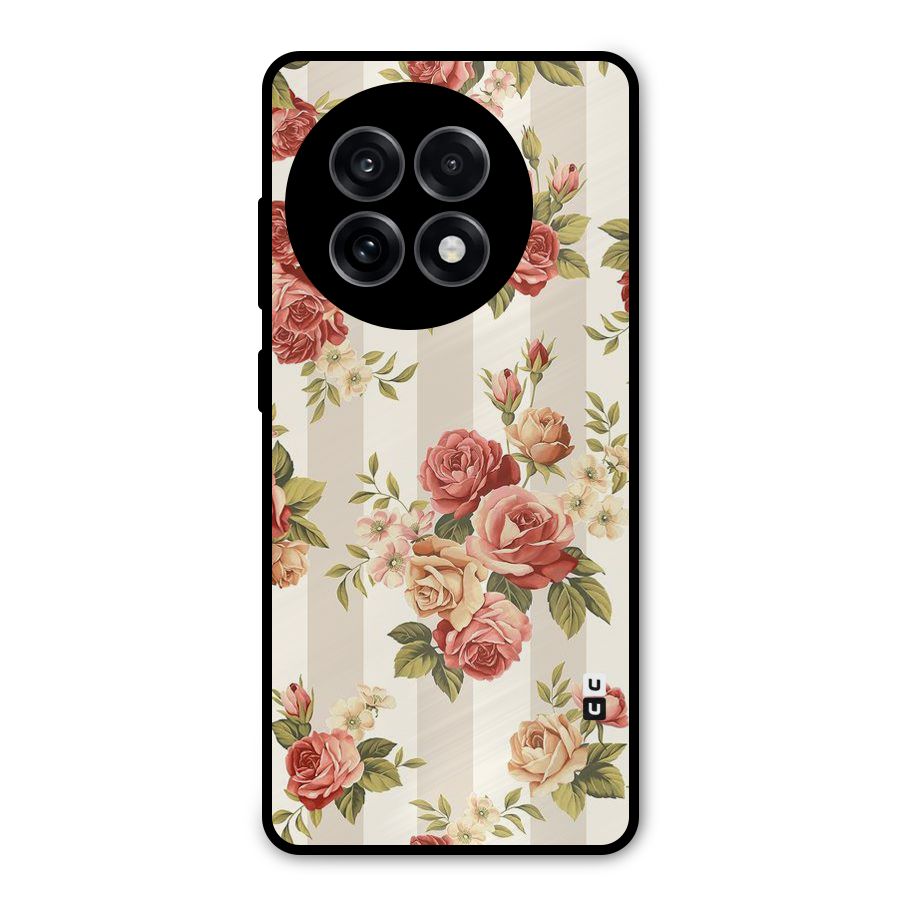 Vintage Color Flowers Metal Back Case for OnePlus 13R
