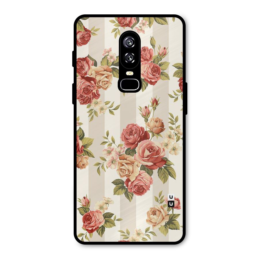 Vintage Color Flowers Metal Back Case for OnePlus 6