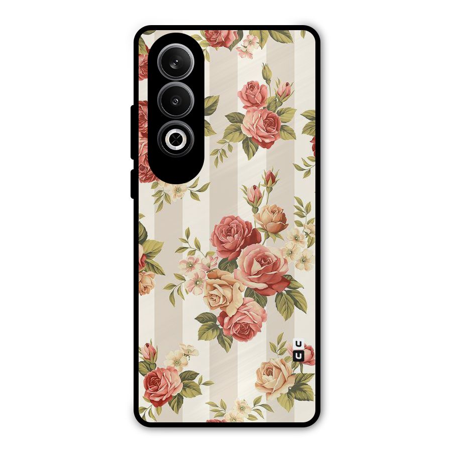 Vintage Color Flowers Metal Back Case for OnePlus Nord CE4