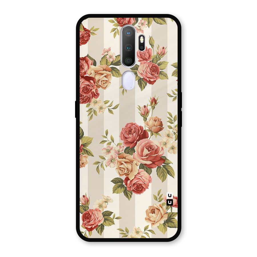 Vintage Color Flowers Metal Back Case for Oppo A5 (2020)
