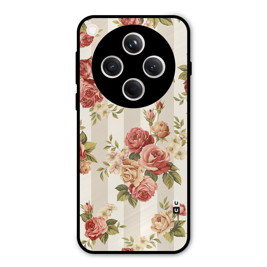 Vintage Color Flowers Metal Back Case for Oppo Find X8