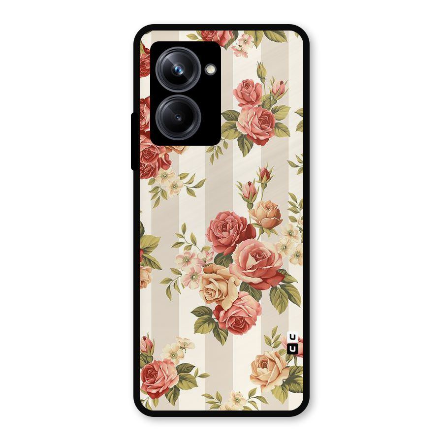 Vintage Color Flowers Metal Back Case for Realme 10 Pro