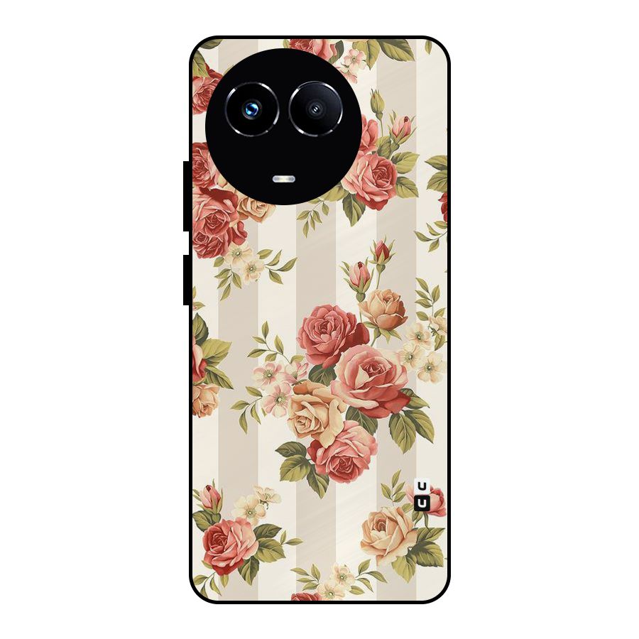 Vintage Color Flowers Metal Back Case for Realme 11 5G