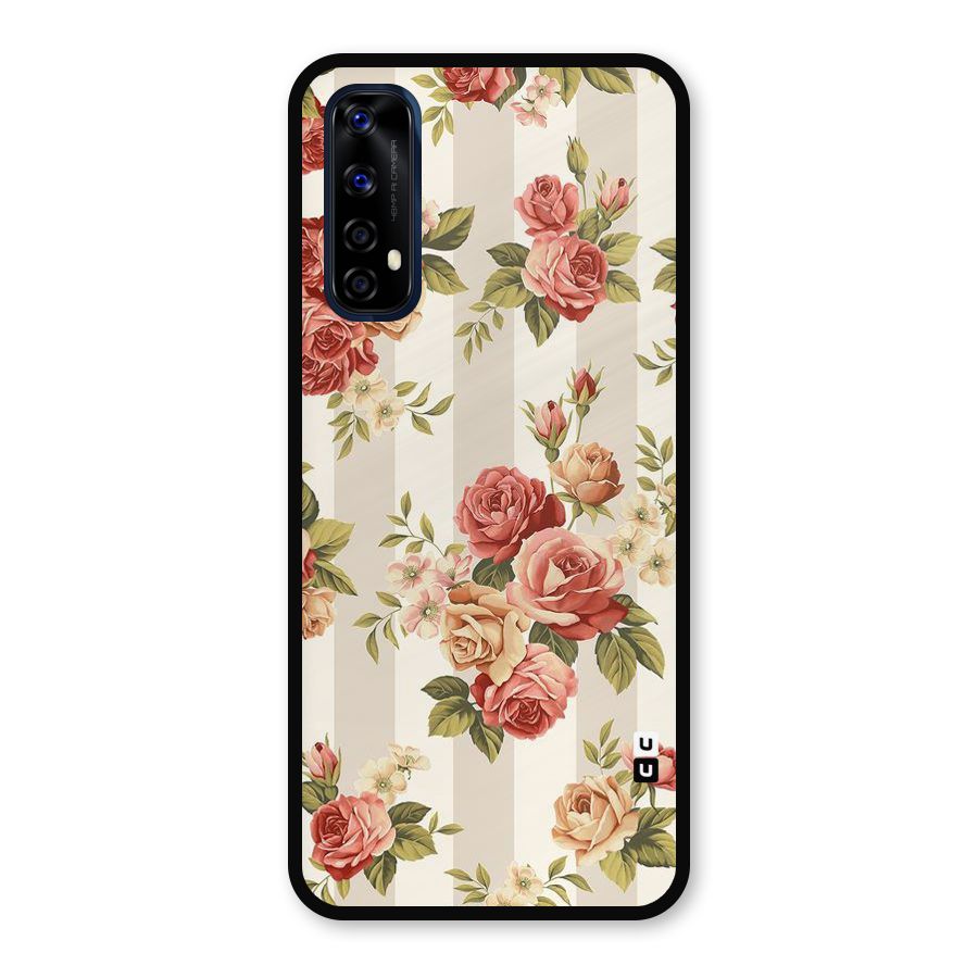 Vintage Color Flowers Metal Back Case for Realme 7