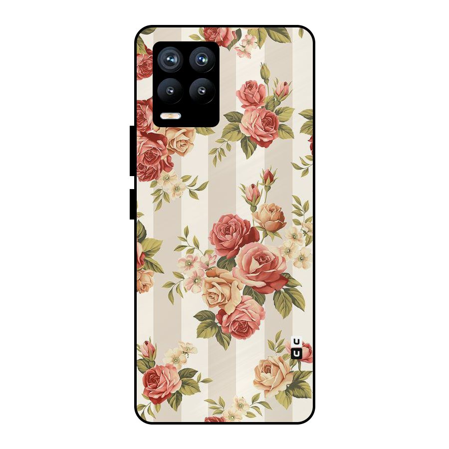 Vintage Color Flowers Metal Back Case for Realme 8
