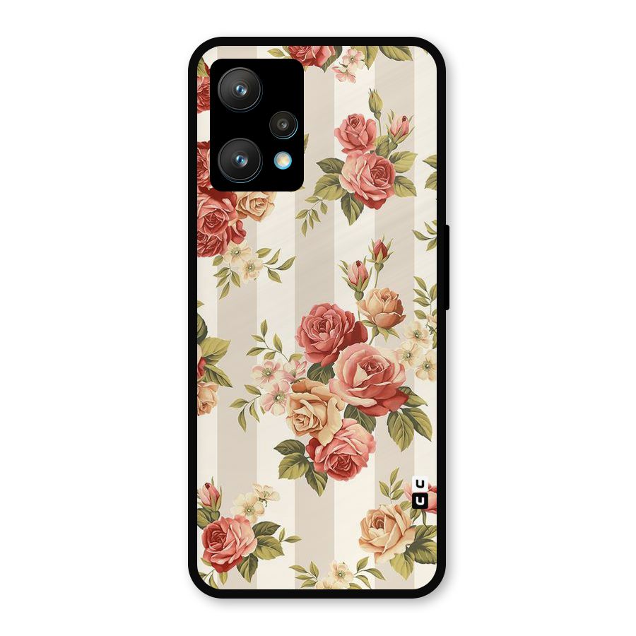 Vintage Color Flowers Metal Back Case for Realme 9 Pro Plus 5G
