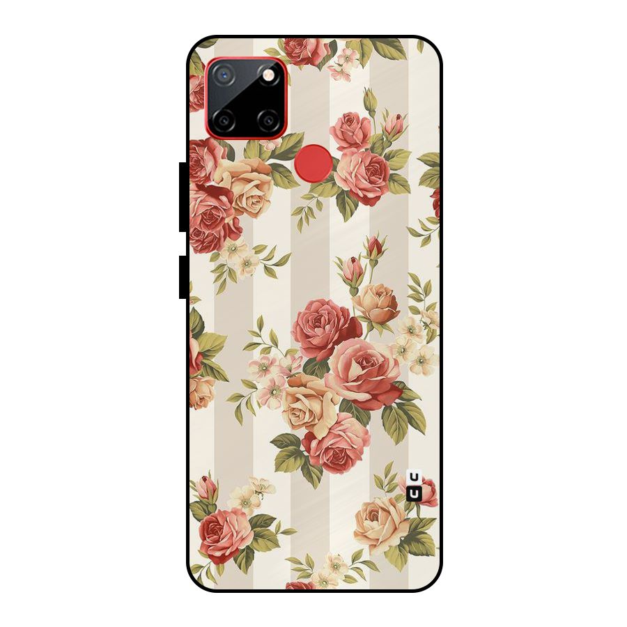 Vintage Color Flowers Metal Back Case for Realme C12