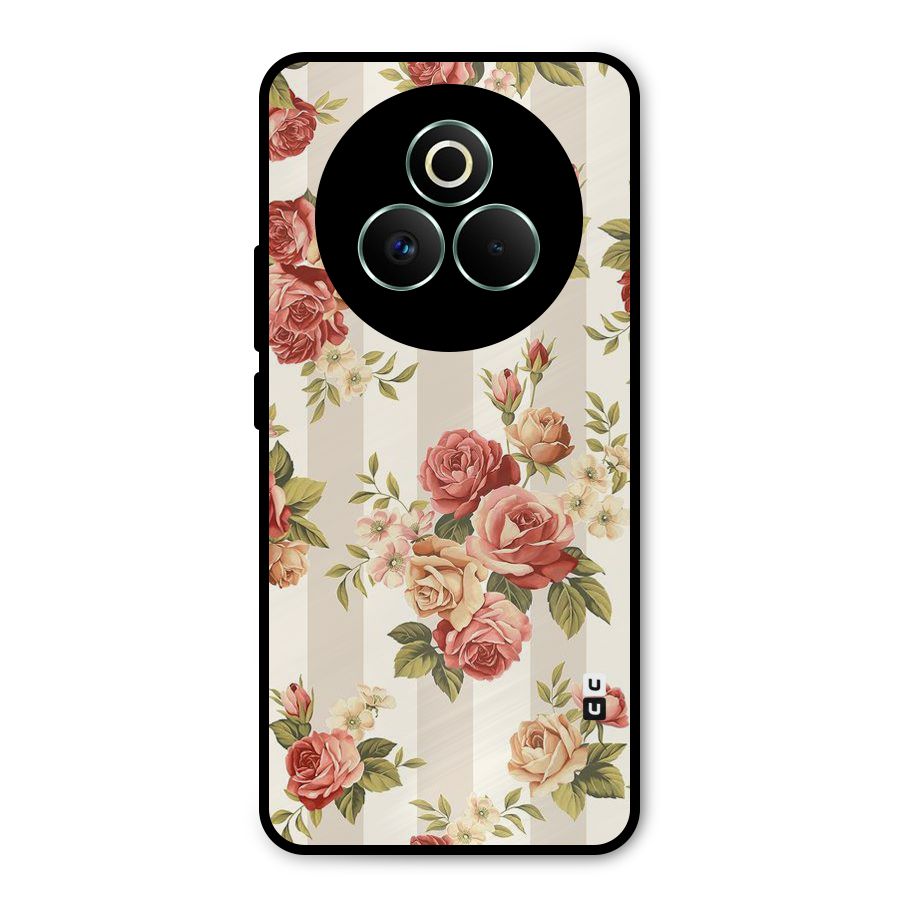Vintage Color Flowers Metal Back Case for Realme P3 Pro