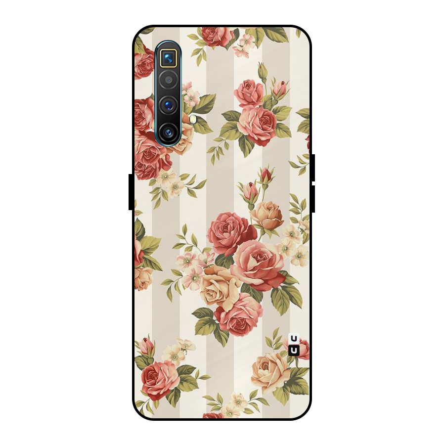 Vintage Color Flowers Metal Back Case for Realme X3